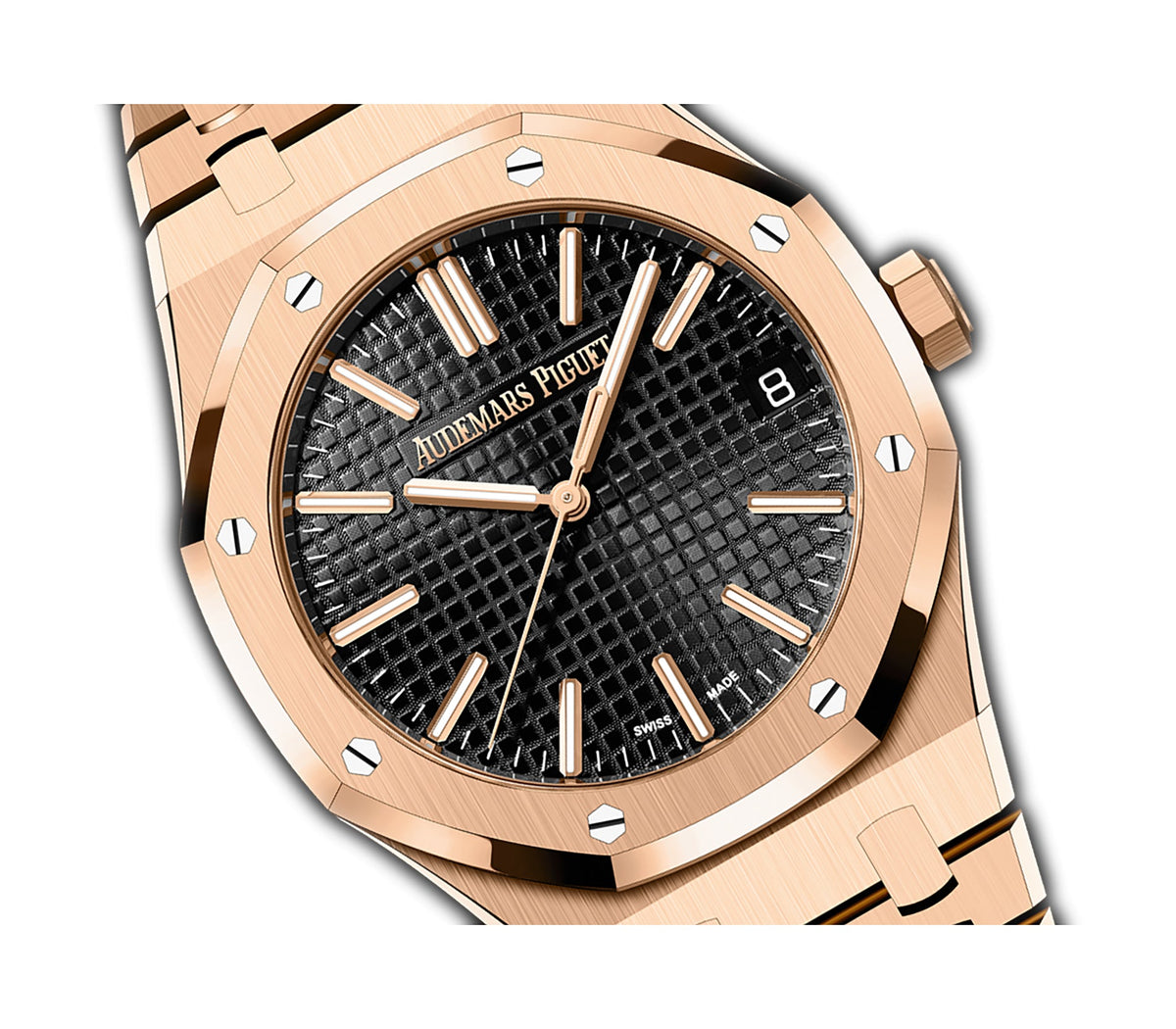 41mm 18k Rose Gold Black Dial on Bracelet
