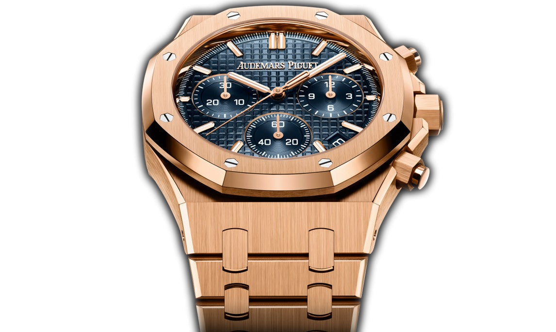 41mm Chronograph 18k Rose Gold Blue Dial On Bracelet